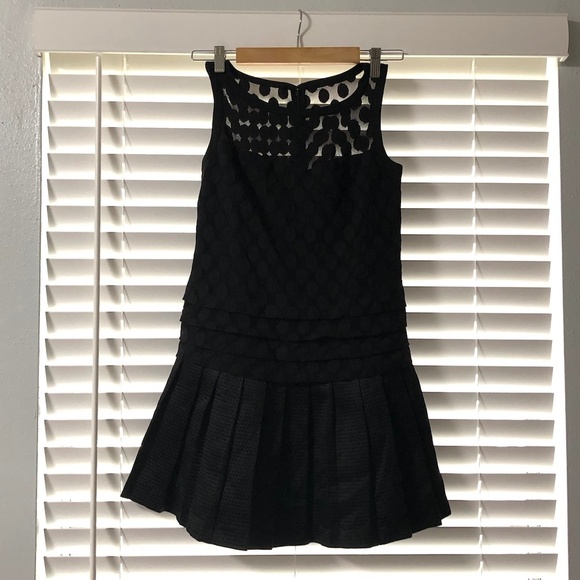 Ann Taylor Polka Dot Sheer Little Black Dress - Picture 3 of 8